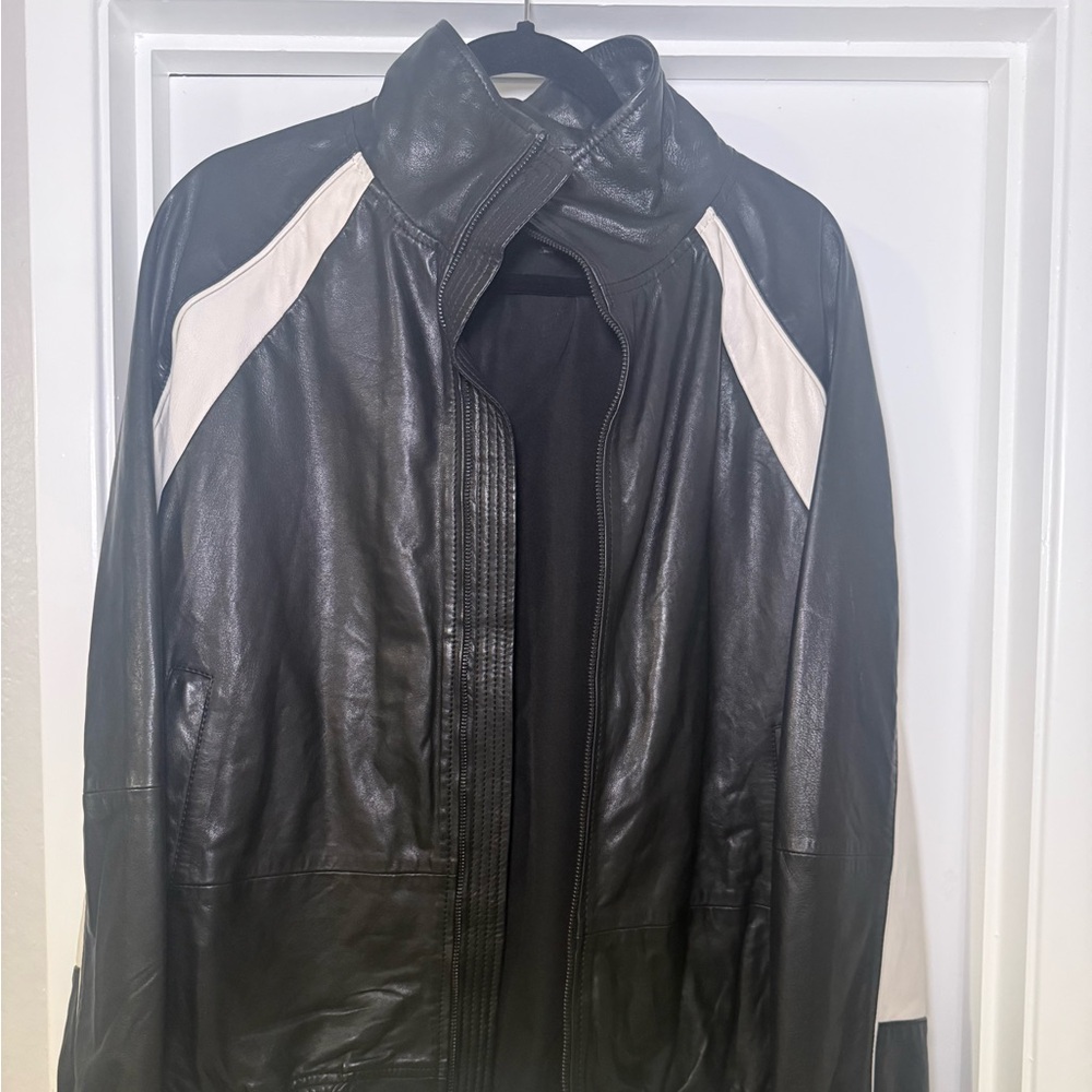 j. lindeberg mens lex leather track jacket Medium Lamb Leather